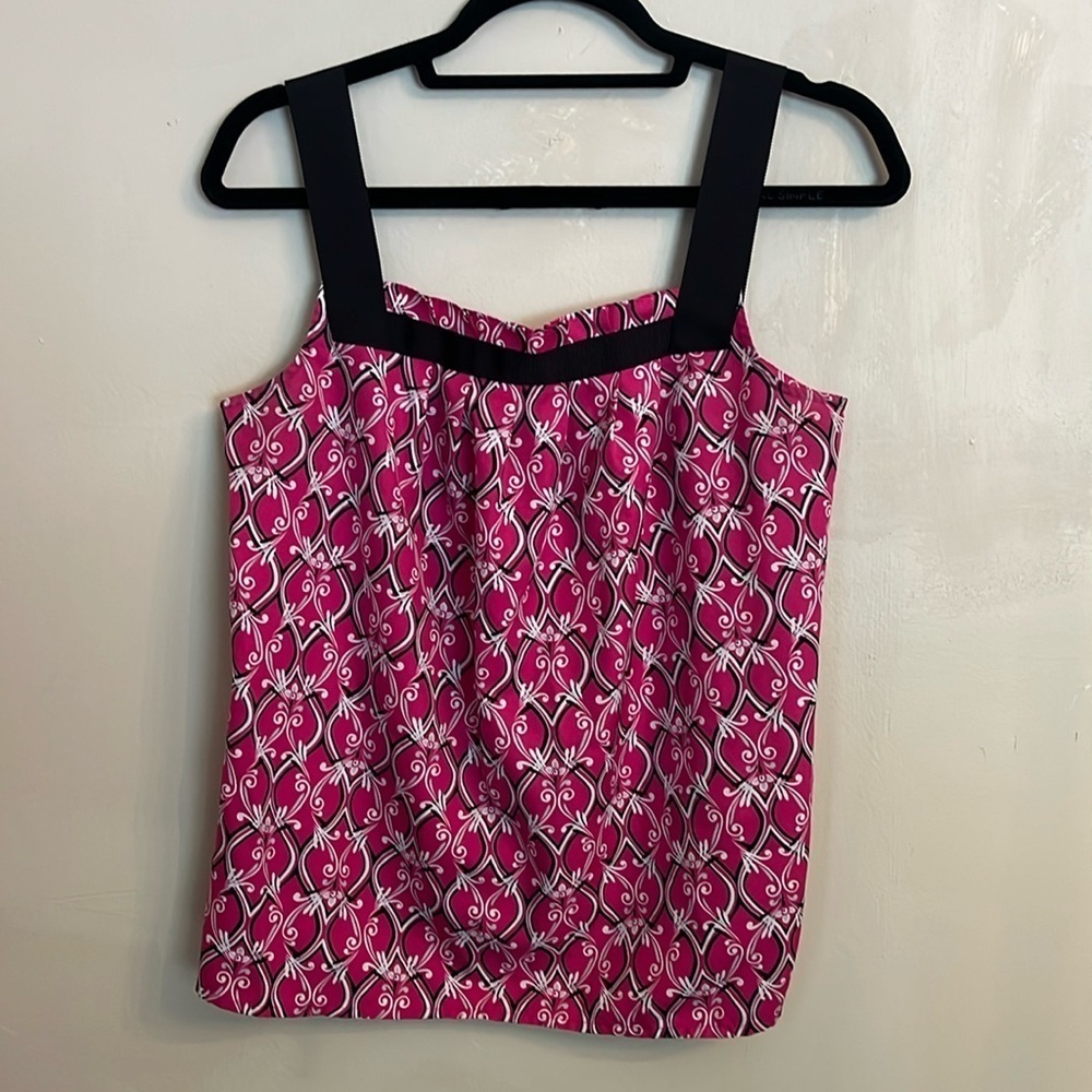 Loft Pink and Black Sleeveless Tank Blouse Size S